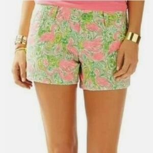 Lilly Pulitzer 3" Walsh Short Resort White Hot Wings Flamingo Size 0